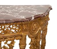 A Régence Style Giltwood Marble Top Console Table