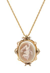 An Antique Yellow Gold, Agate Cameo, Seed Pearl and Diamond Memorial Locket Pendant, 12.90 dwts.