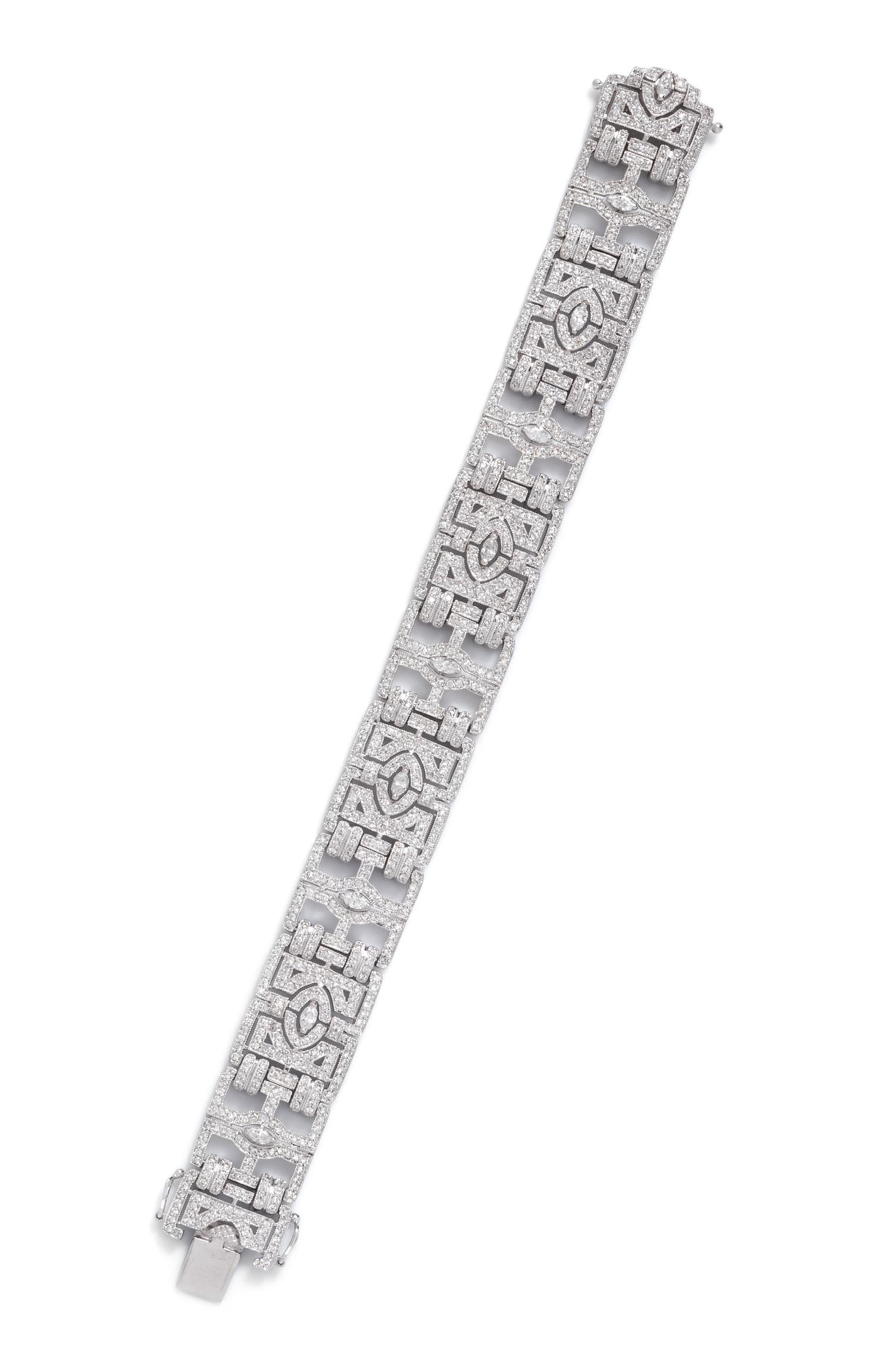 An 18 Karat White Gold and Diamond Bracelet,