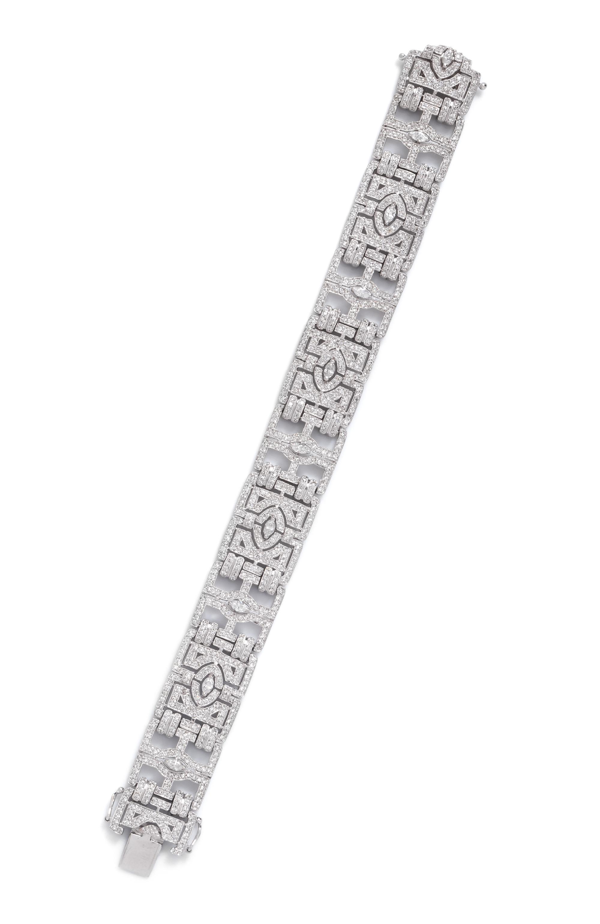 An 18 Karat White Gold and Diamond Bracelet,