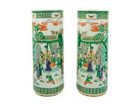 Two Chinese Famille Verte Porcelain Vases