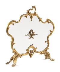 A Louis XV Style Gilt Bronze Fire Screen