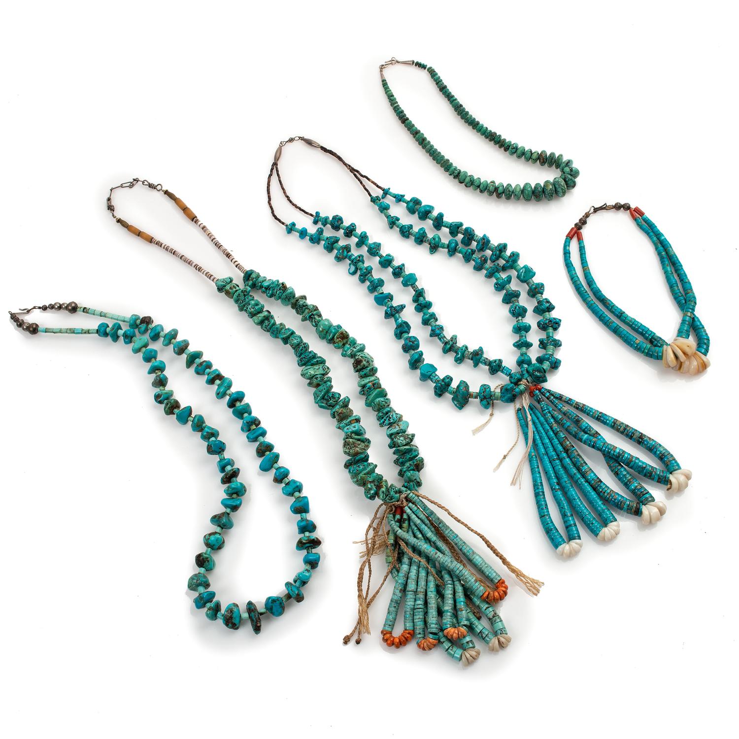 Pueblo-Style Turquoise Nugget Necklaces