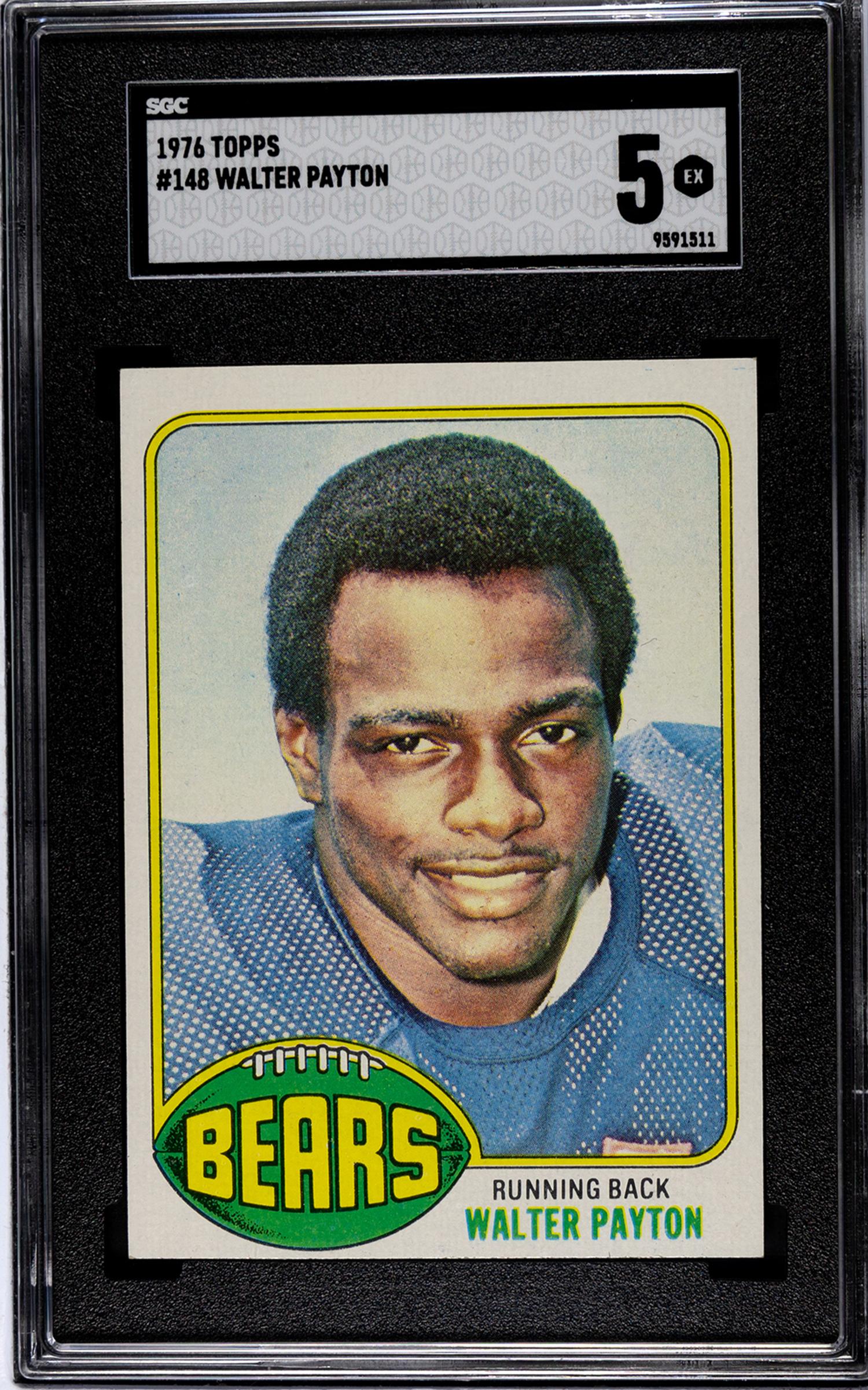 A 1976 Topps Walter Payton Rookie Football Card No. 148 (SGC 5 EX)