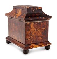 A Regency Tortoiseshell Tea Caddy