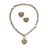 Kieselstein-Cord, Sterling Silver Heart Necklace and Earrings