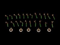 Sixteen Chinese Gilt Metal, Jade and Hardstone Jewelry