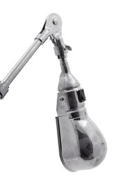 A Chromed Metal Articulated Table Lamp