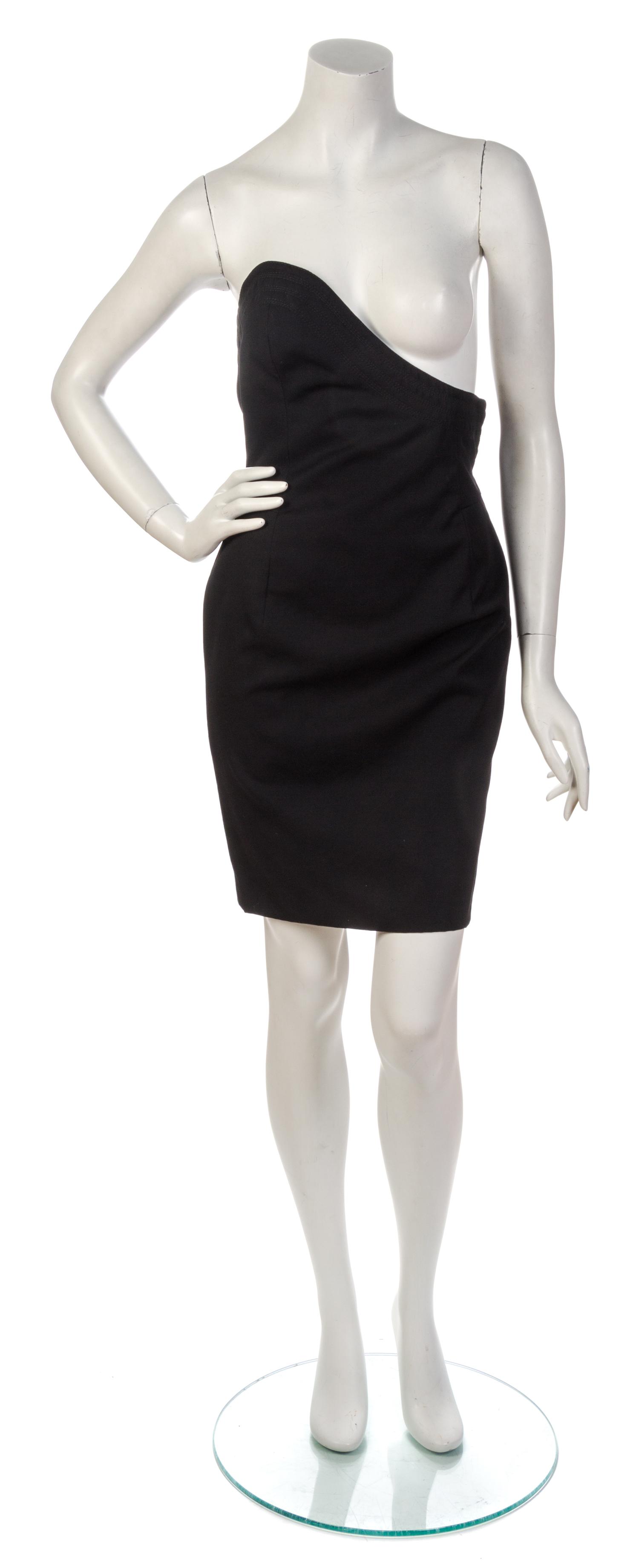A Gianni Versace Black Wool Single Breast Dress Ensemble, Dress size 42.