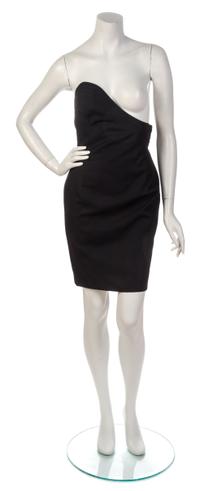A Gianni Versace Black Wool Single Breast Dress Ensemble, Dress size 42.