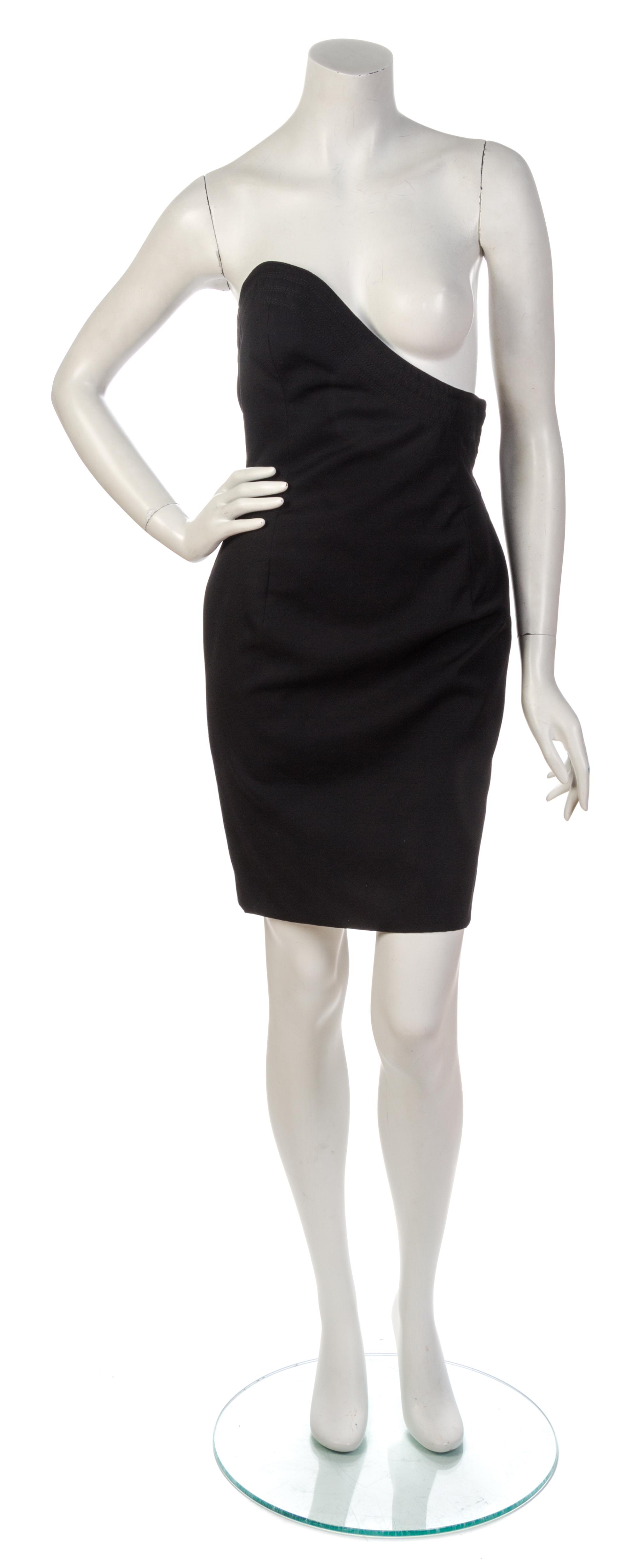 A Gianni Versace Black Wool Single Breast Dress Ensemble, Dress size 42.