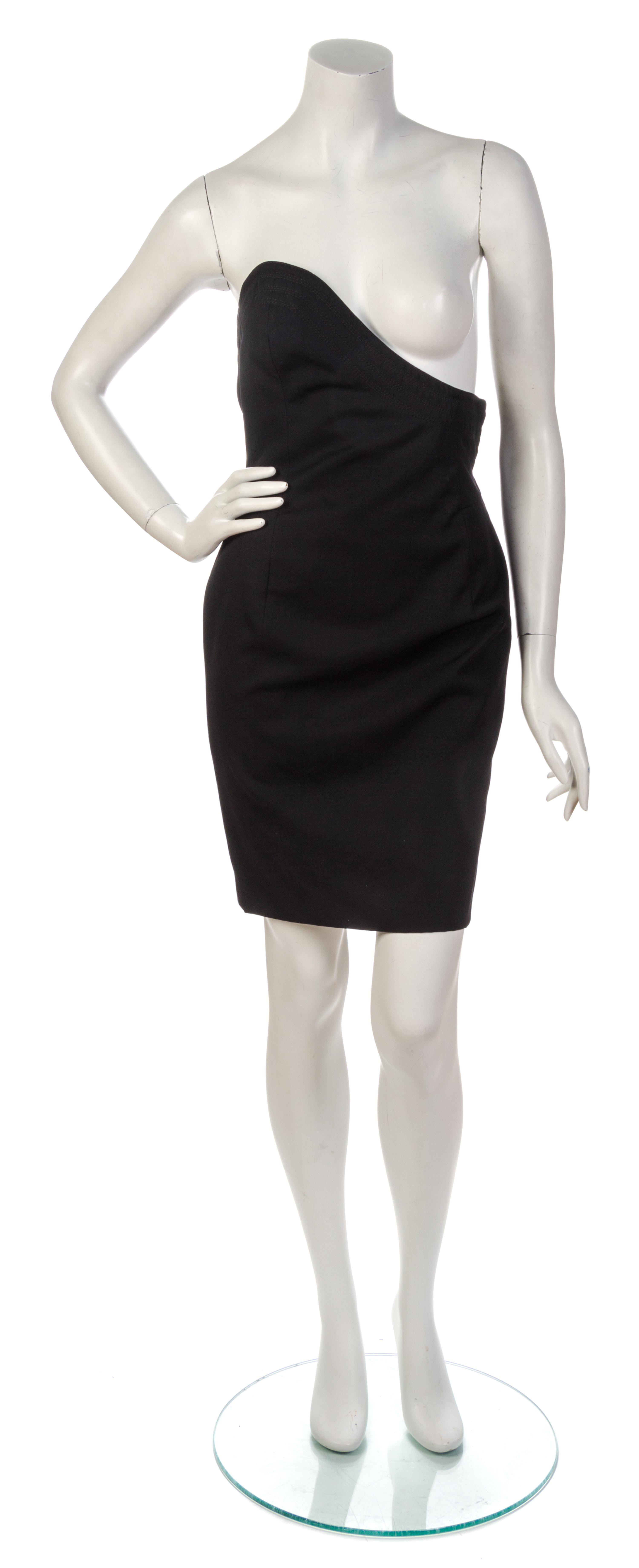 A Gianni Versace Black Wool Single Breast Dress Ensemble, Dress size 42.