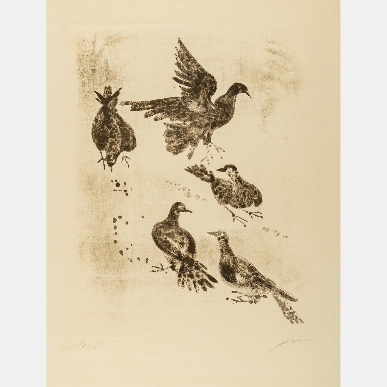 The Pigeons , 1955 and Bestiare , 1956 (a pair of works)