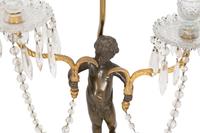 A Continental Bronze and Cut Glass Figural Candelabrum Mounted as a Lamp — 19TH CENTURY