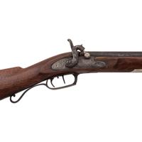 German Silver Mounted Percussion Rifle by B.D. Gill