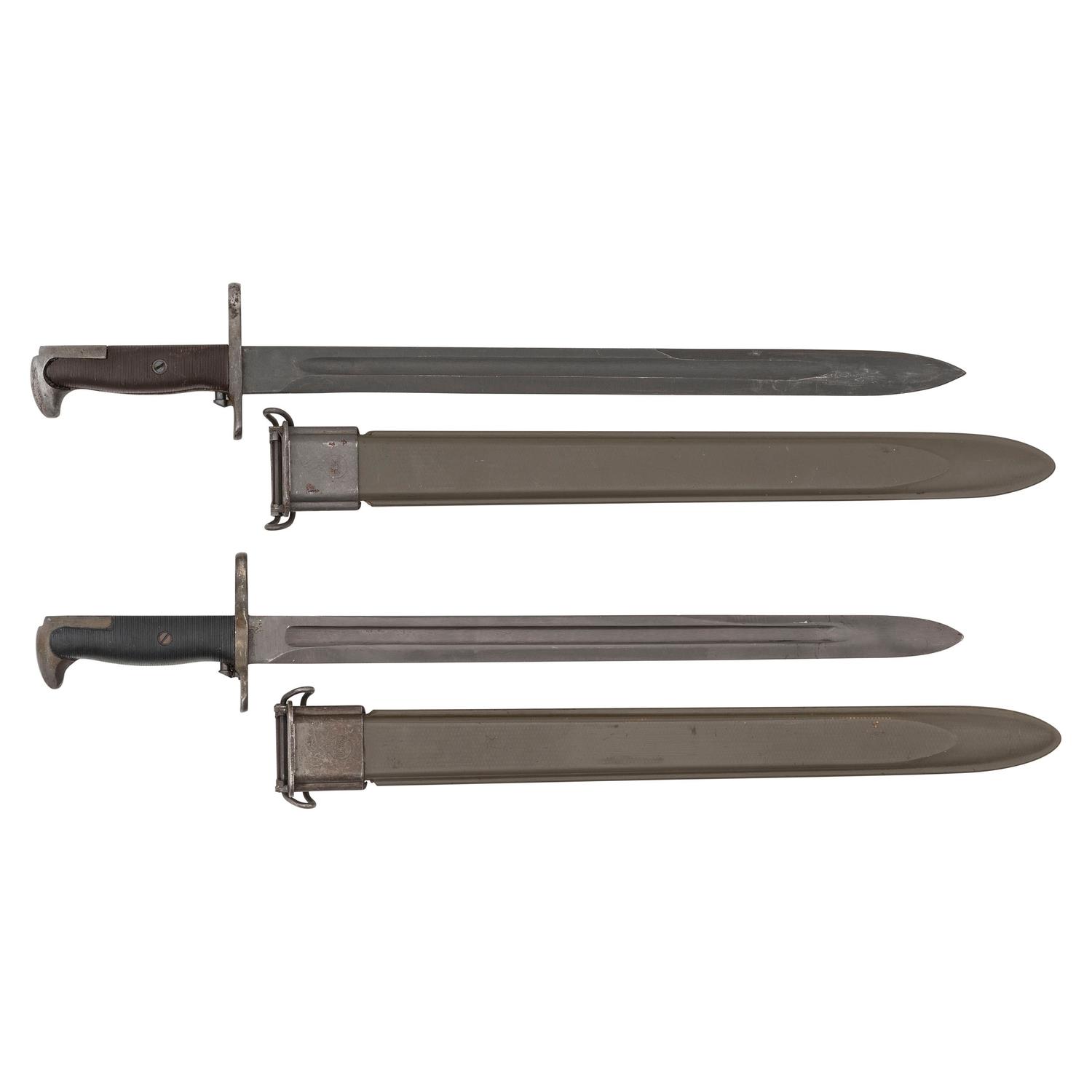 Lot of 2 U.S. Model 1905 Type IV (M1942) Bayonets with Scabbards
