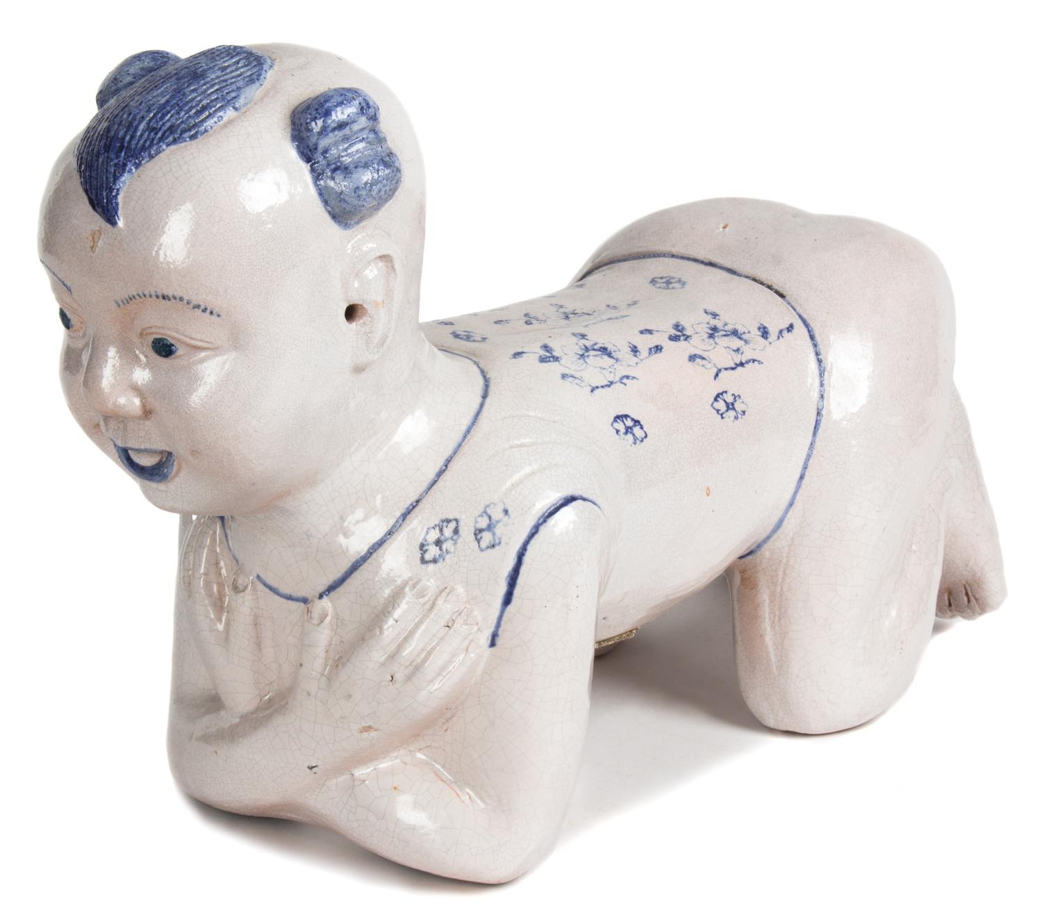 A Chinese Pottery Pillow Length 15 inches. — 20TH CENTURY