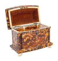 A Regency Tortoiseshell Tea Caddy
