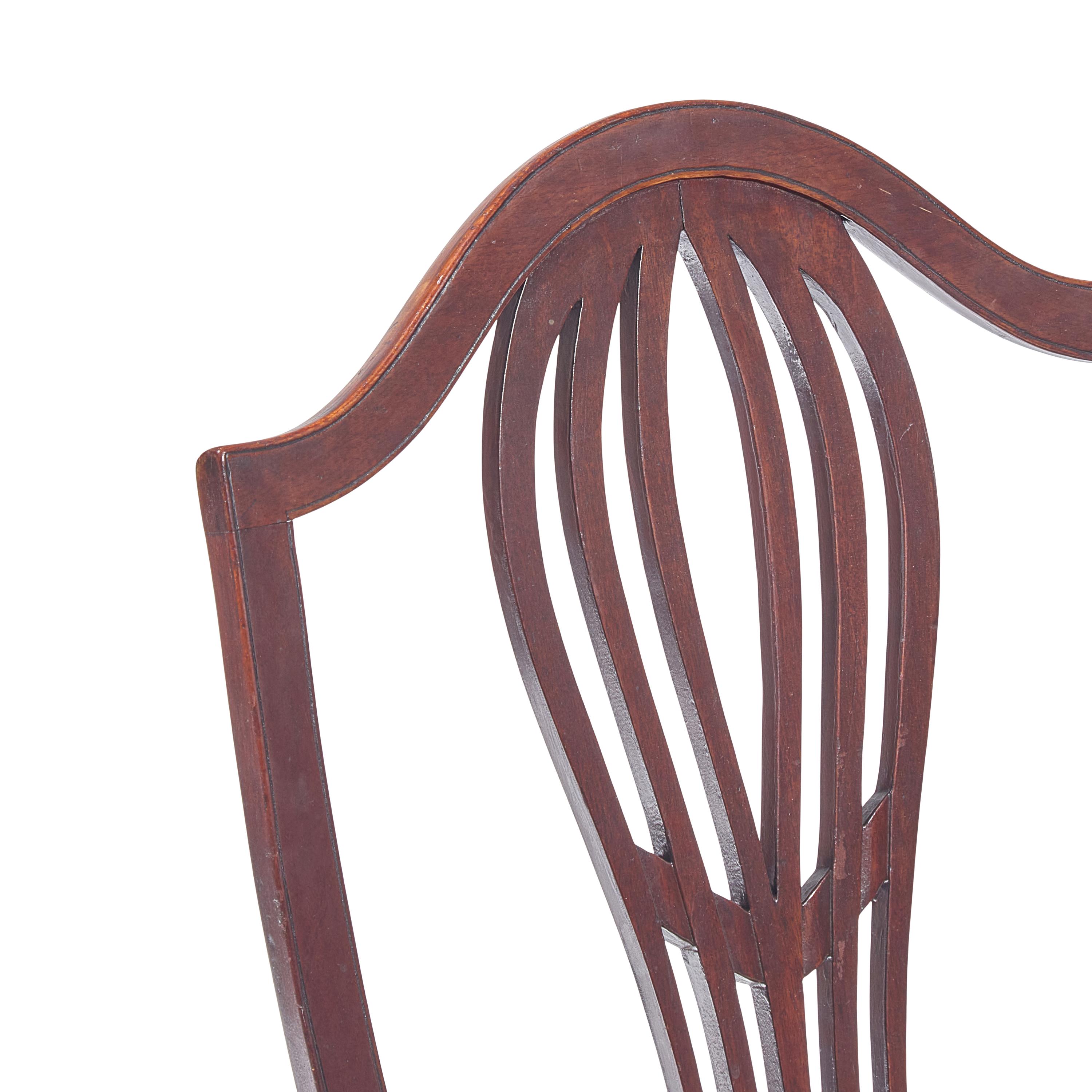 A Pair of Southern Federal Mahogany Shield-Back Side Chairs