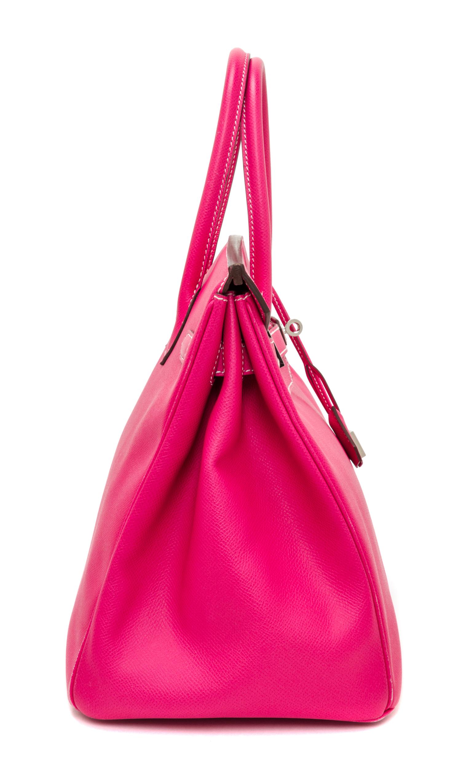 An Hermes Rose Tyrien Candy 35cm Birkin Handbag, 14" x 10" x 7".