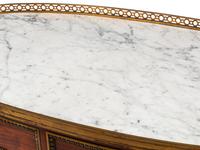 A Louis XVI Style Gilt Bronze Mounted Mahogany Marble-Top Console Desserte