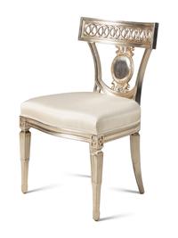 A Pair of Nancy Corzine Silvered Florentine Side Chairs