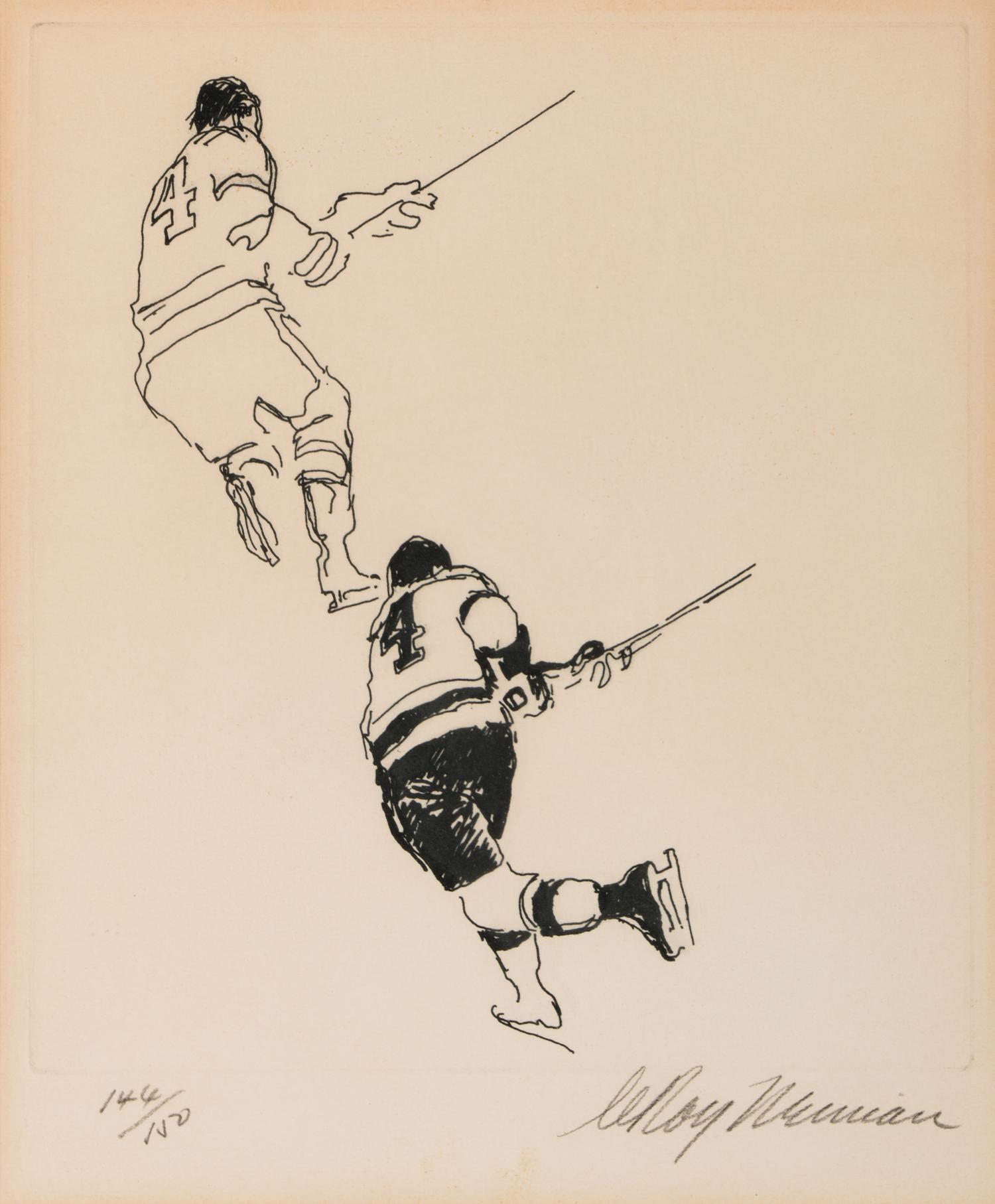 A 1972 LeRoy Neiman Bobby Orr "A Study of 4" Numbered Serigraph