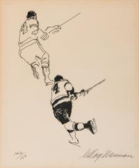 A 1972 LeRoy Neiman Bobby Orr "A Study of 4" Numbered Serigraph
