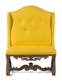 A Régence Carved and Green Painted Beechwood Hall Bench