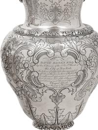 A Pair of American Coin Silver Presentation Ewers