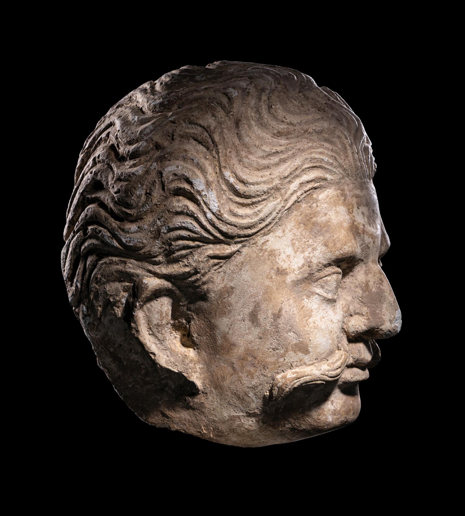 A Gandharan Stucco Head of a Solider