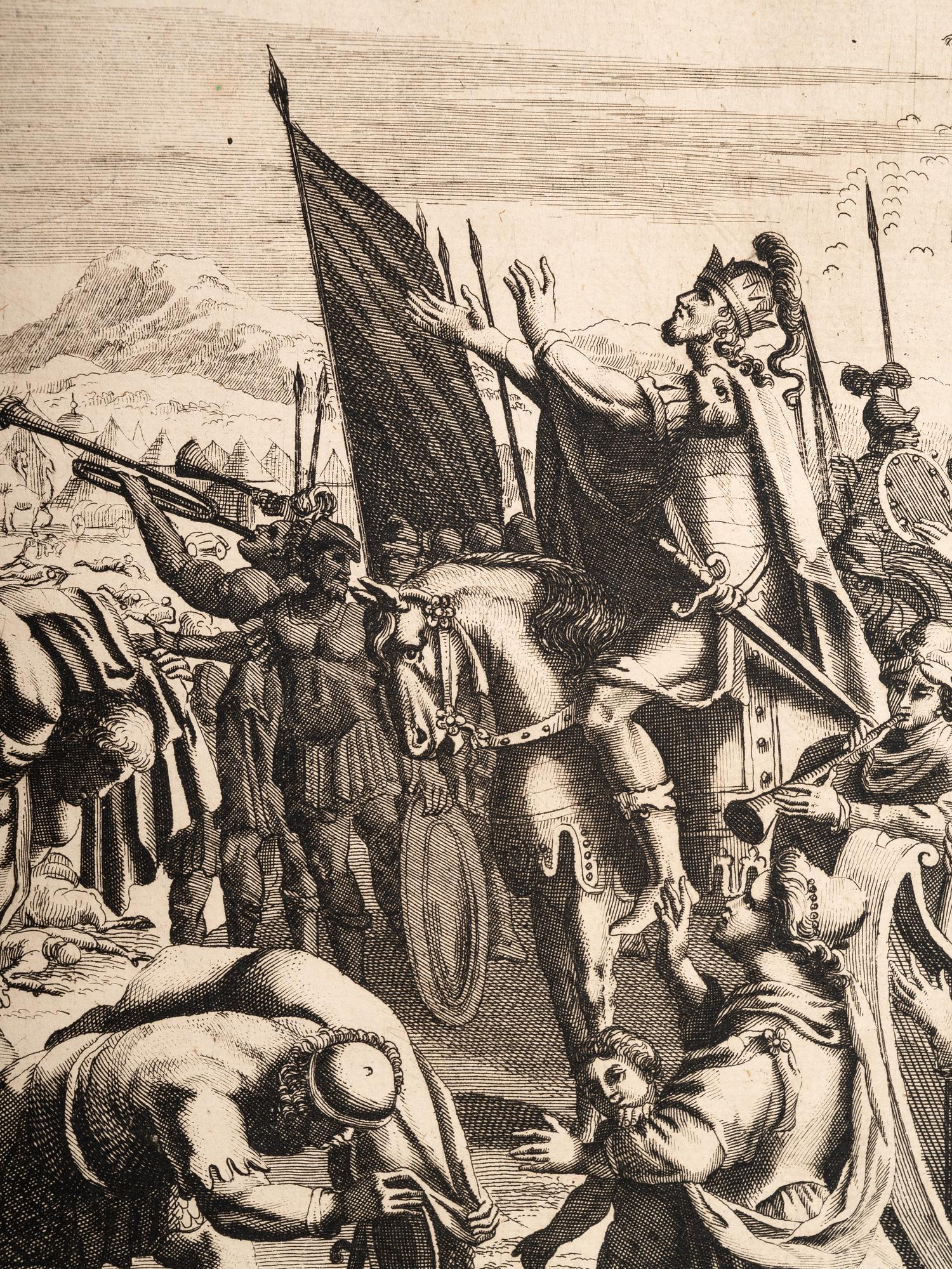 A group of five prints depicting religious scenery
