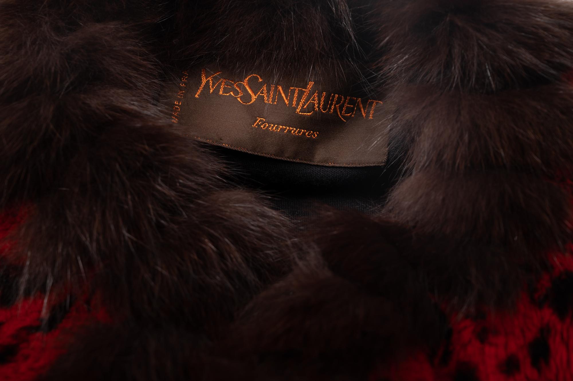 Yves Saint Laurent Leopard Print Fur Poncho, 1980-90s