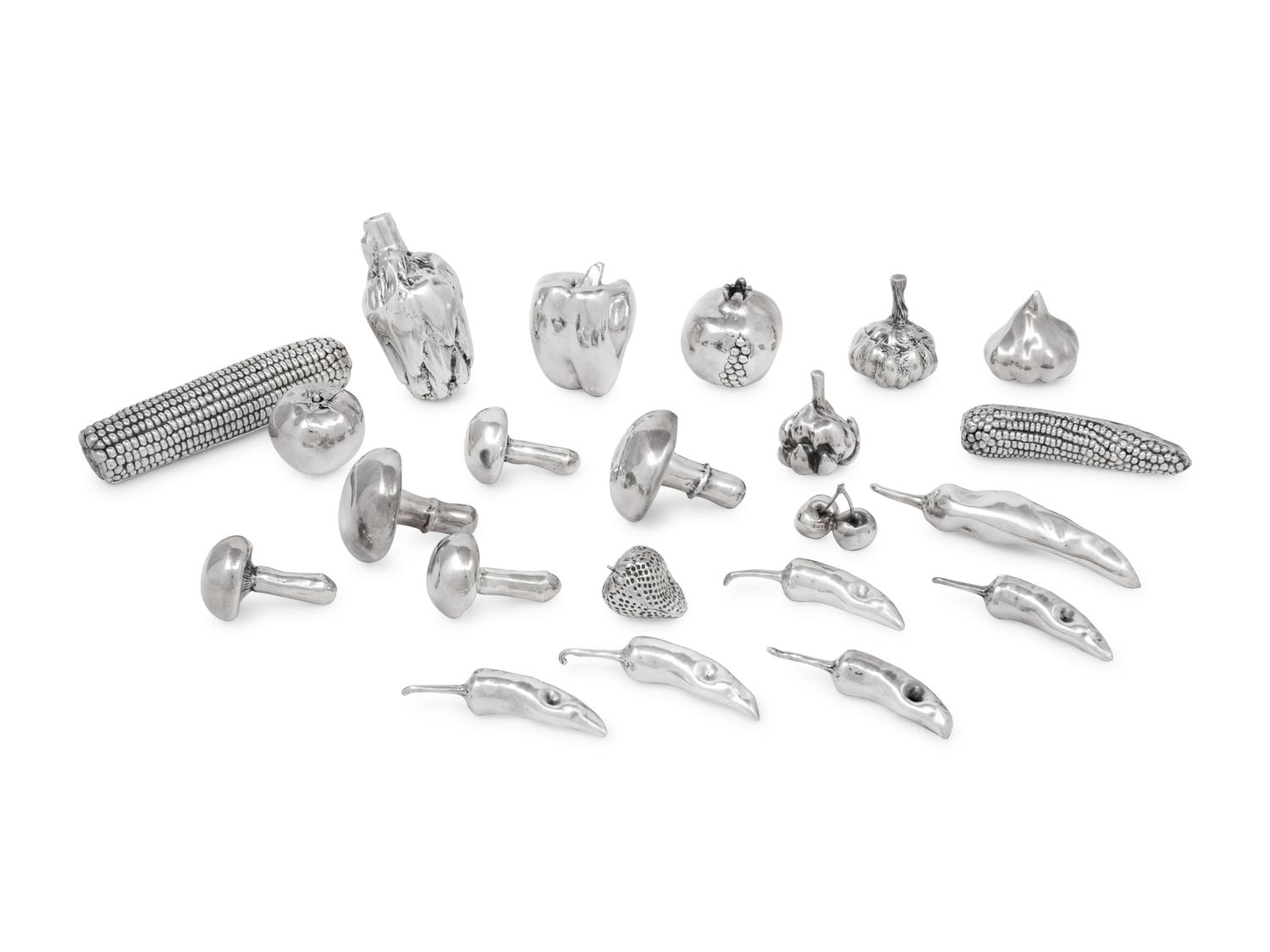 A Group of Twenty-One Israeli Silver Table Ornaments
