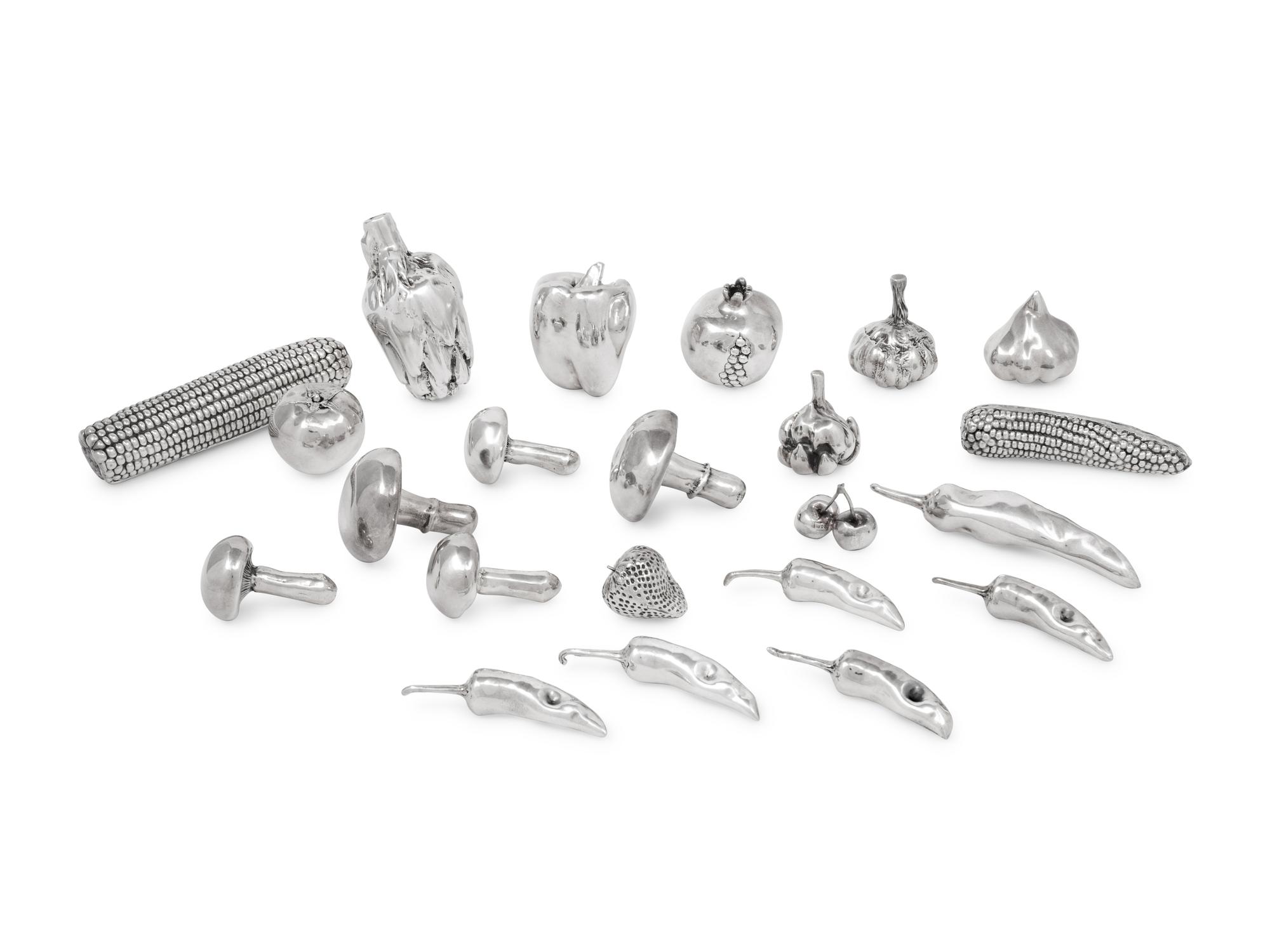A Group of Twenty-One Israeli Silver Table Ornaments
