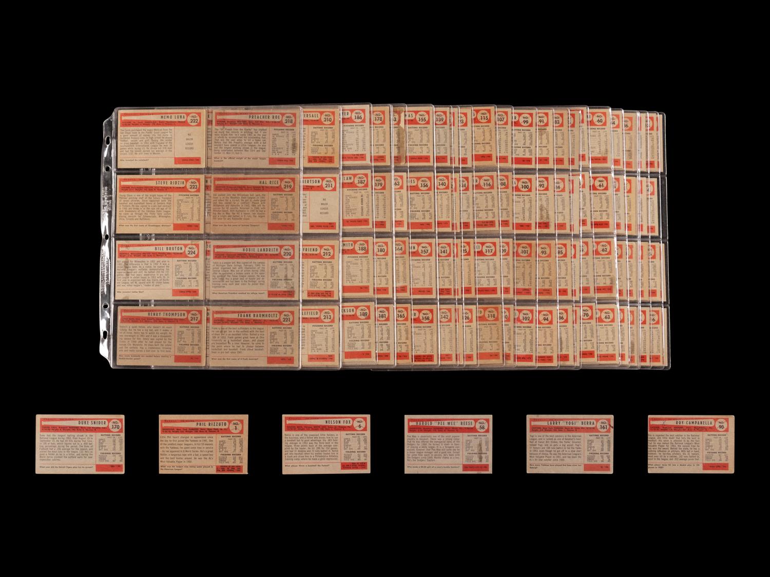 A Near Set of 1954 Bowman Baseball Cards (221/224)