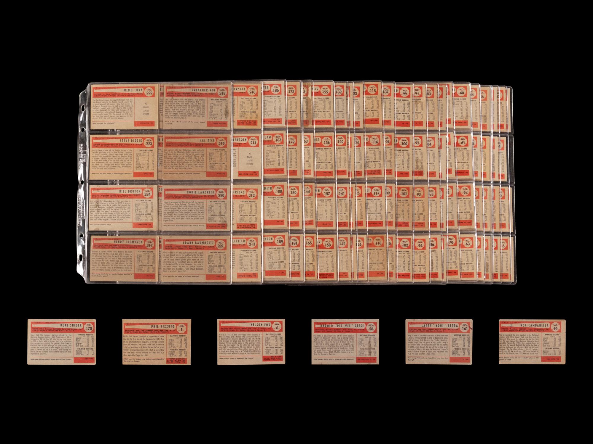 A Near Set of 1954 Bowman Baseball Cards (221/224)