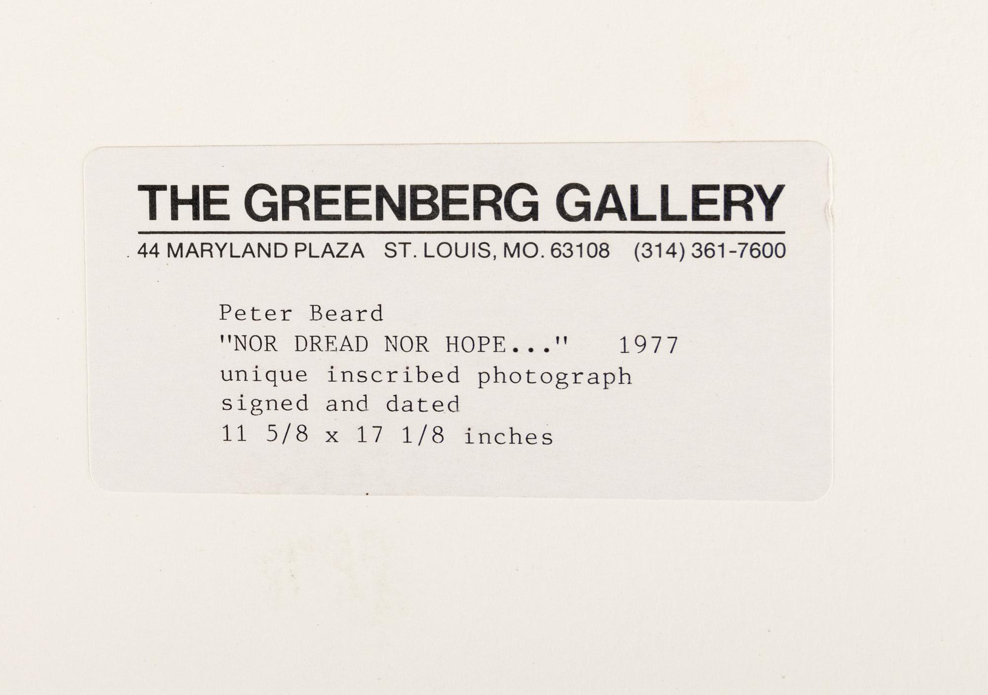 Nor Dread, Nor Hope Attend (from The End of the Game ), 1977