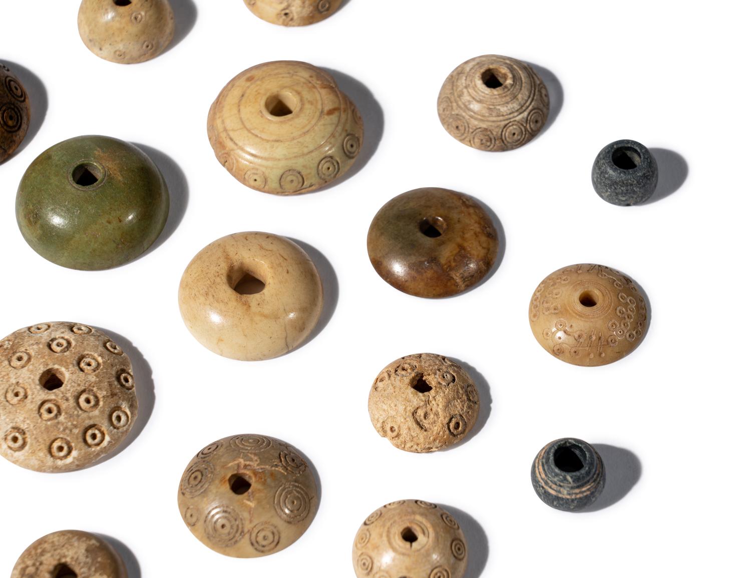 Twenty Seven Coptic Spindle Whorls