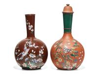 Two Dudson Earthenware Bottle Vases
