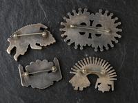 Zuni Inlaid Silver Pins / Brooches