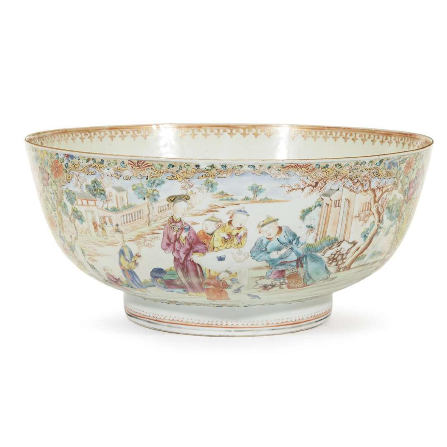 Large Chinese Export porcelain punch bowl 18th century