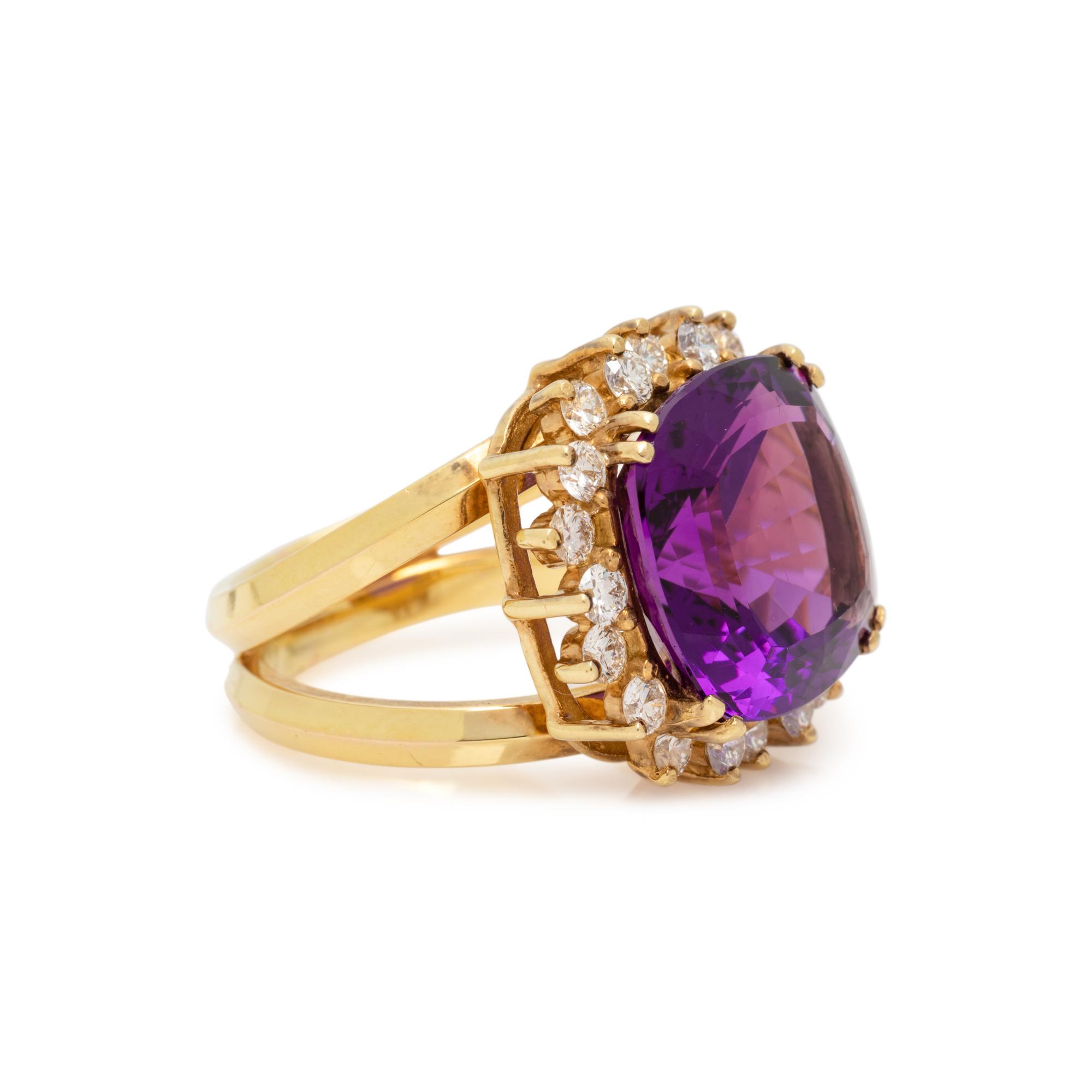 AMETHYST AND DIAMOND RING