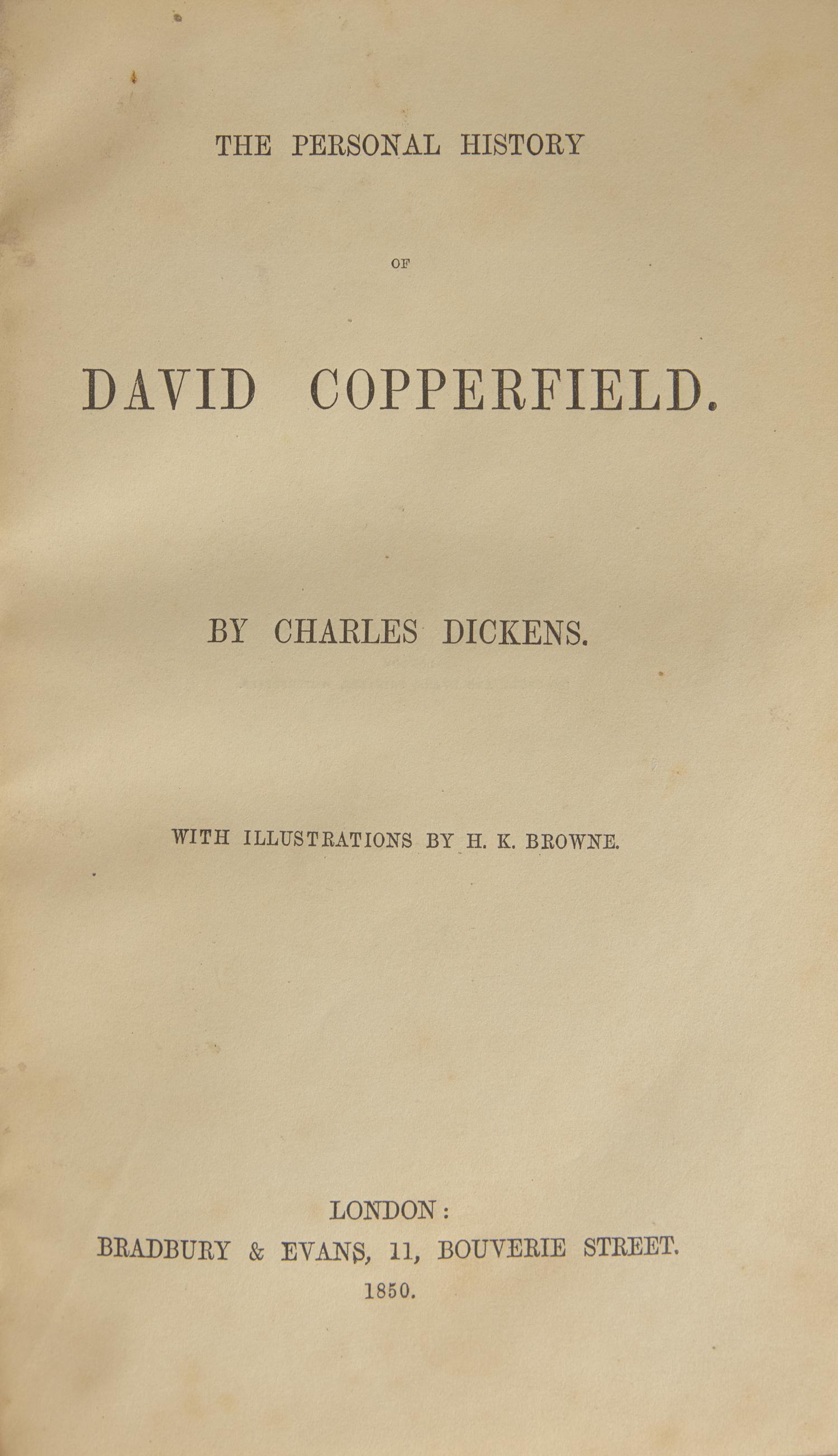 DICKENS, Charles (1812-1870). A group of 5 FIRST EDITIONS, comprising: