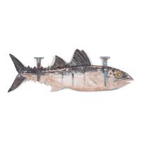 A Carved and Painted Wood Tuna Restaurant Sign
