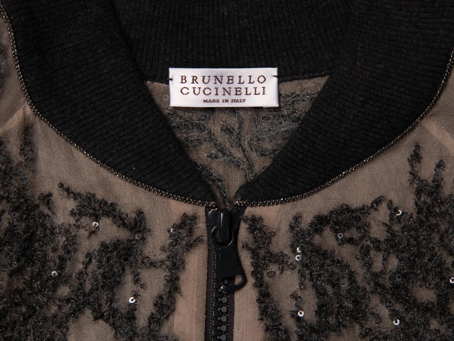 Brunello Cucinelli, Embellished Chiffon Bomber Jacket