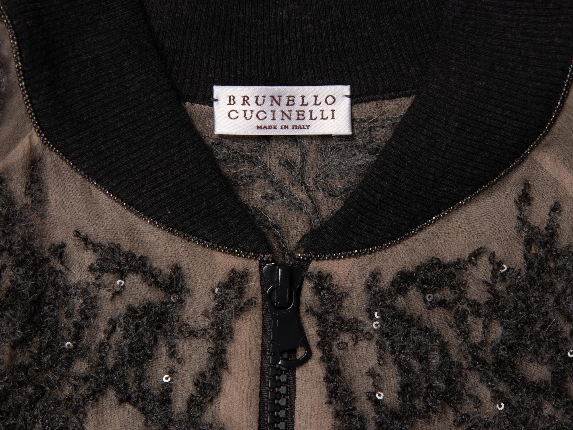 Brunello Cucinelli, Embellished Chiffon Bomber Jacket
