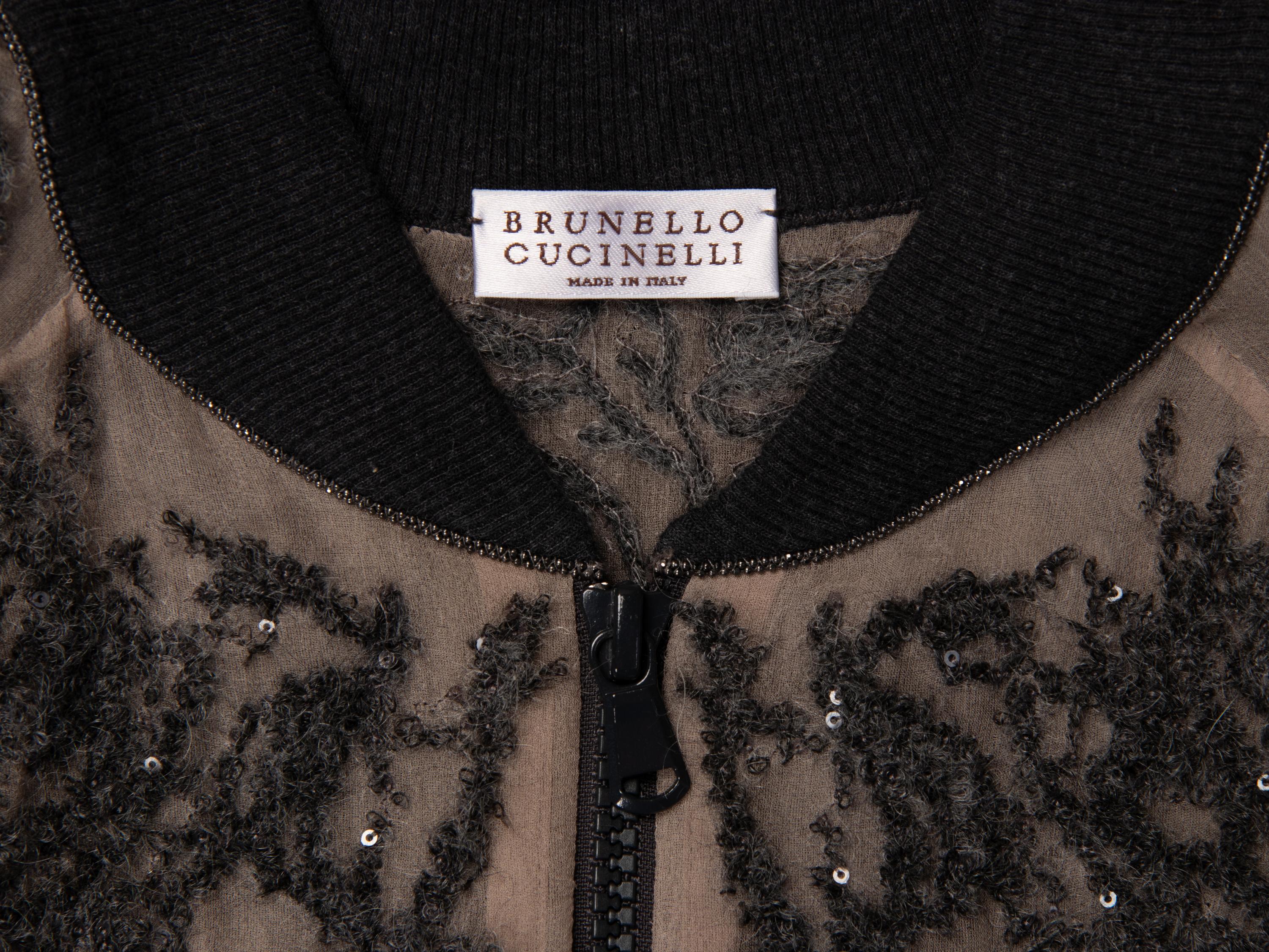 Brunello Cucinelli, Embellished Chiffon Bomber Jacket