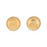 YELLOW GOLD AND KRUGERRAND COIN CUFFLINKS