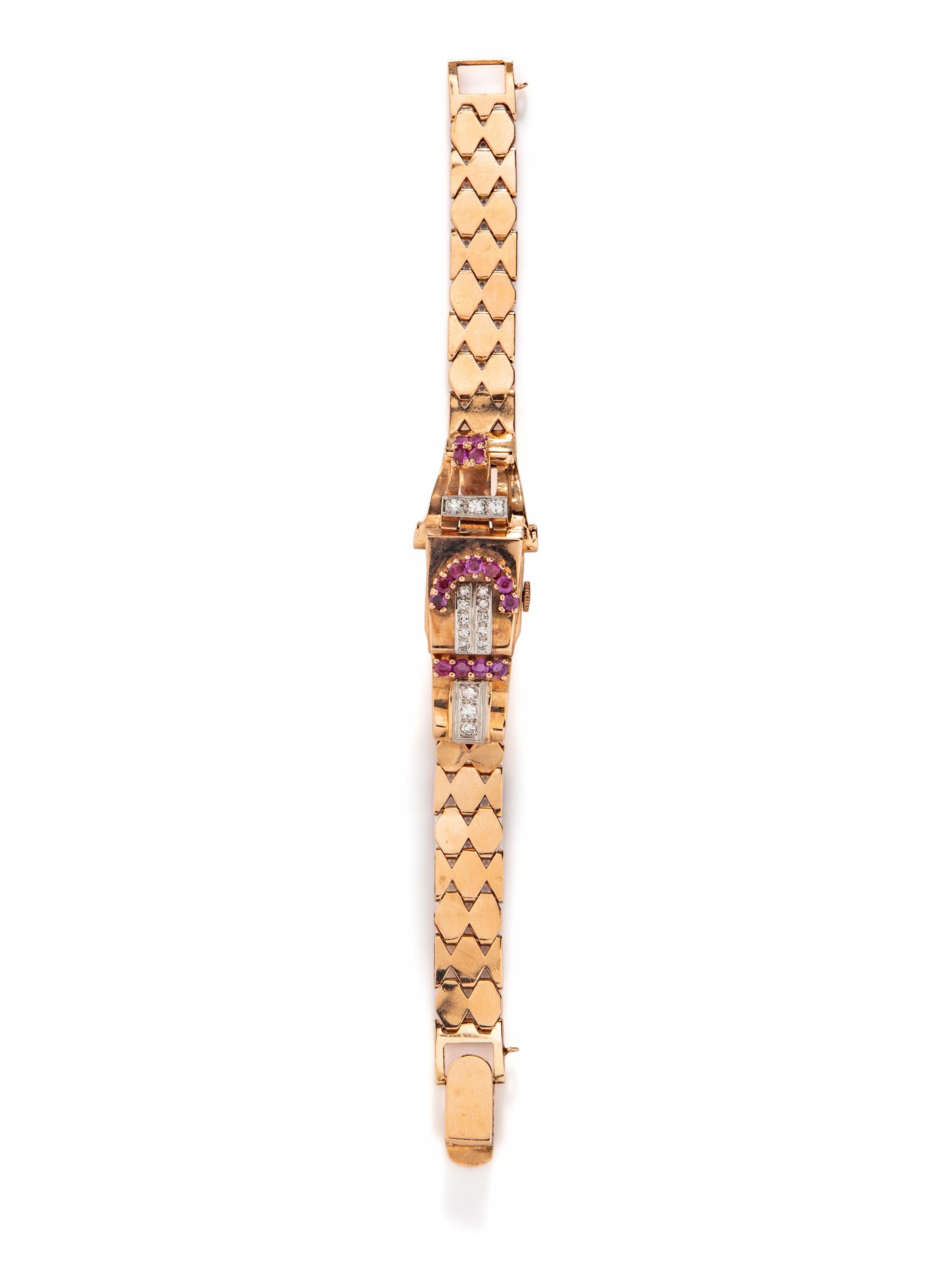 RETRO, RUBY, DIAMOND, AND ROSE GOLD SURPRISE WATCH